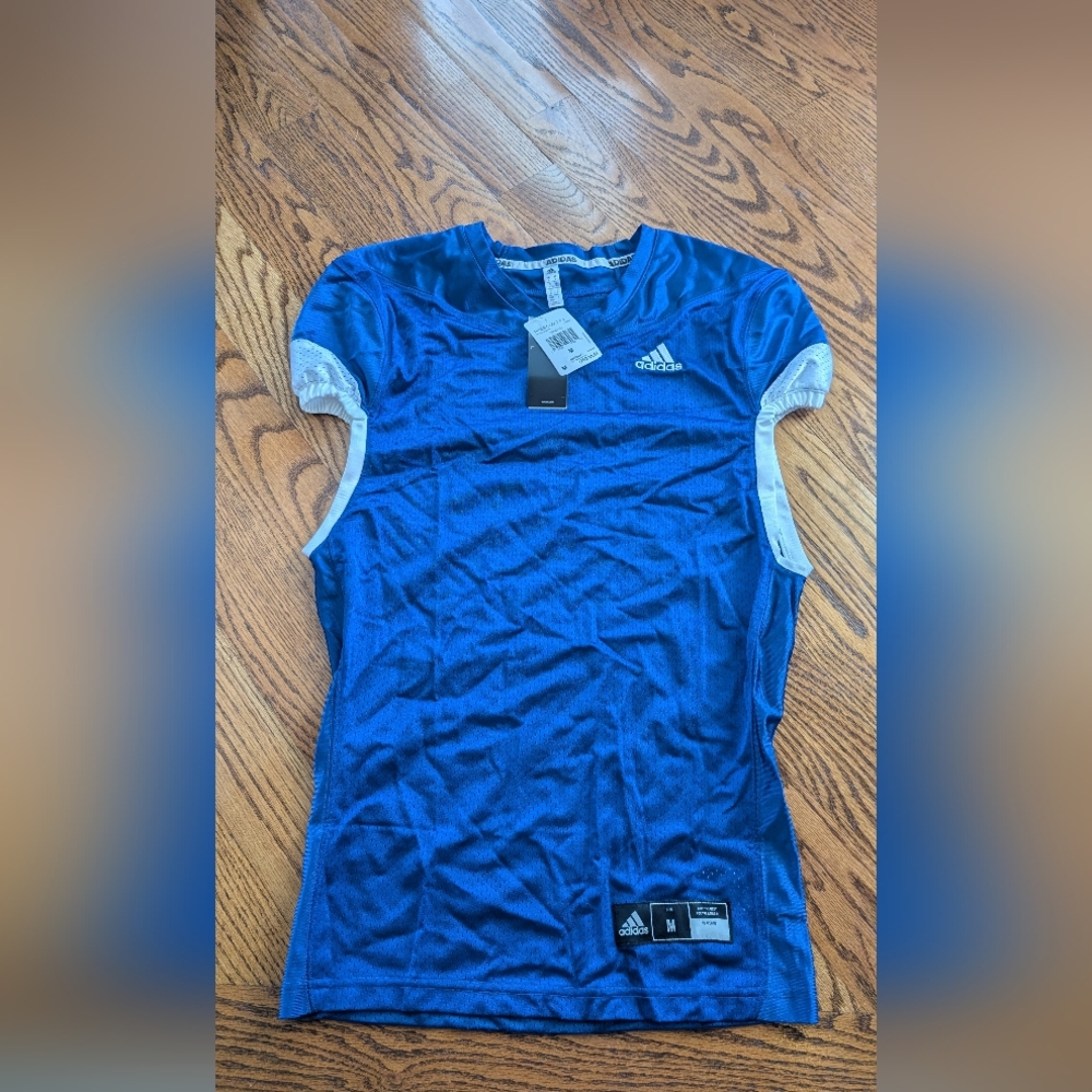 NEW! Men's Adidas Press Coverage 2.0 Practice Jersey Blue and White Size Medium
